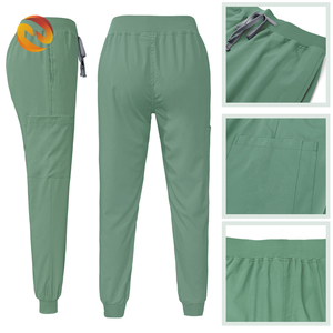 Ensemble de tenue médicale unisexe personnalisé en tissu éponge ultra doux à col en V, avec <span class=keywords><strong>blouse</strong></span> décontractée à poches <span class=keywords><strong>et</strong></span> <span class=keywords><strong>pantalon</strong></span> jogger, pour usage hospitalier <span class=keywords><strong>et</strong></span> détection d'aiguilles - Product Image 5