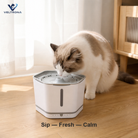 Fontaine à eau hexagonale pour animaux de compagnie avec bec en forme de fleur, fontaine à boire automatique pour chat et chien avec bassin à motif d'os, blanche