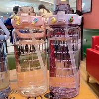 Bouteille d'eau sport 2L écologique à couvercle rabattable en PC, idéale pour la course et le camping, compatible eau bouillante, pour adultes – Meilleure vente