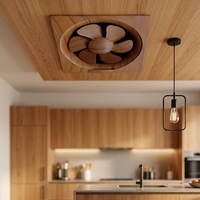Ventilateur d'extraction d'air intérieur silencieux anti-poussière à grille carrée, en matériaux variés