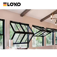 Fenêtre pliante verticale fixe à rupture de pont thermique en aluminium noir à double vitrage moderne Eloyd, insonorisée, grille de balcon, salon