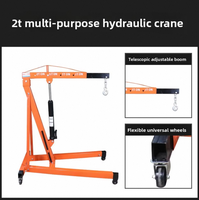 Nouvelle grue hydraulique à moteur de 1 à 3 tonnes avec élingue à chaîne métallique, multi-usages, portable, pour usage commercial, bras télescopique, 220V