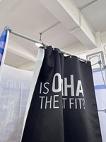 Combinaison de rideaux pliants en tissu Magasins de détail modernes Magasins de vêtements Vestiaires portables