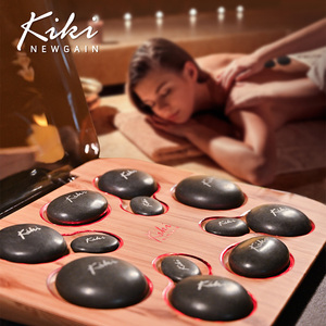 KIKI NEWGAIN KK-SM005 12PCS Hot Stone Massage Set Profession elle Massage mit Heizbox Wärme massage Kit Nature Energy Stones - Product Image 4