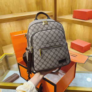 Mochila Vintage de Lujo Antirrobo de Alta Calidad, Material PU, Cierre de Cremallera Estilo Retro de Moda para Mujer con Patrón Geométrico - Product Image 6