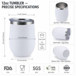 Tazza da Caffè a Forma di Uovo in Acciaio Inossidabile, Bicchiere Termico a Doppia Parete, Personalizzabile con Logo OEM, Vendita all'Ingrosso per Regali di Nozze, <span class=keywords><strong>Bar</strong></span> e Attività all'Aperto - Product Image 3