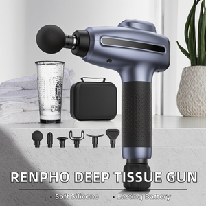 Pistolet de <span class=keywords><strong>massage</strong></span> en silicone <span class=keywords><strong>RENPHO</strong></span>, <span class=keywords><strong>massage</strong></span> profond des tissus, percussion musculaire, pour athlètes, hommes et femmes, masseur électrique portatif, 6 têtes de <span class=keywords><strong>massage</strong></span> - Product Image 2
