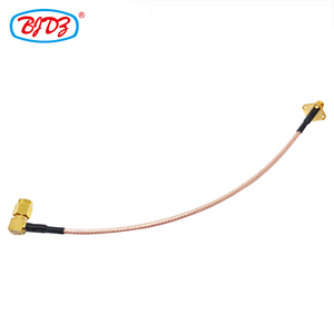 Nhà Máy Giá RP SMA nam cắm 90 độ góc bên phải để SMA nữ Jack Bảng điều khiển gắn kết cho rg316 Pigtail Jumper cáp mở rộng - Product Image 3