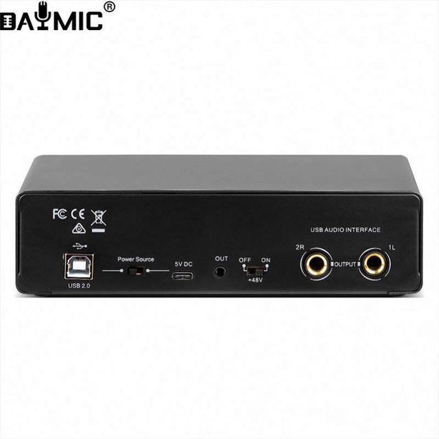 Audio 2 CHANNELS Computer Recording Live Equipment Singing USB Audio Interface Sound Card Studio Interface