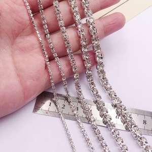 Chaîne de strass rouge vif 2-6mm, dense et étincelante, pour nail art, accessoires capillaires et matériaux de bricolage - Product Image 2