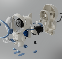2023 chaud astronaute conception réveil BT haut-parleur FM Radio TF carte chevet intelligent réveil Table horloge
