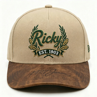 Fabricante OEM, Gorras Personalizadas de 5 Paneles, Gorra Deportiva Estructurada de Algodón con Visera Curva, Logotipo Bordado, Gorra de Béisbol de Dos Tonos