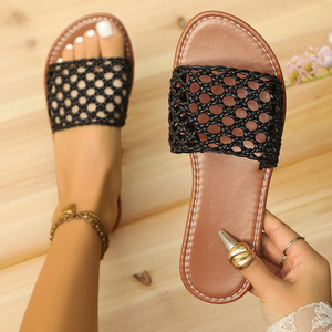 Sandalias de Verano 2025 para Mujer, Talla Grande, Nuevas Sandalias de Playa Tejidas Planas y Modernas - Product Image 3