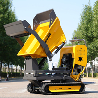 Mini Selbstladender Allterrain-Dumper 500kg 800kg Selbstladende Hydraulische Raupenschubkarre Benzinbetriebener Kleiner Gummi-Raupentransporter