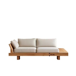 Japanese Solid <b>Wood</b> <b>Sofa</b> Straight Shape Upholstered Foam Filling For Living Room - Product Image 5