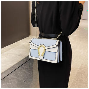 2025 nouvelle mode rétro épissage sac à bandoulière Collision couleur Sac De luxe femmes épaule bandoulière chaîne petit sac carré - Product Image 4