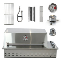Barbecue au gaz GPL/GN extérieur de luxe de haute qualité, moderne, en acier inoxydable SUS304, à encastrer, 3 brûleurs, couvercle sans fumée