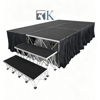 Scène portable en aluminium pour intérieur et extérieur, plateforme de scène en contreplaqué pour mariage, concert, conférence de presse