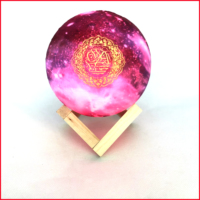 Veilleuse Ciel Multicolore de 15 cm à Impression 3D, Rechargeable, Tactile, Télécommandée, Haut-Parleur Coranique LED pour Cadeau
