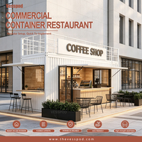 Restaurant mobile conteneurisé sur mesure avec panneaux sandwich et abri de sol en acier, 20/40 pieds, café prêt à l'emploi à vendre