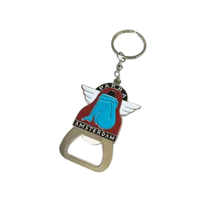 Gepersonaliseerde Custom Logo Bierflesopener Metalen Sleutelhanger Fabrieksprijs Emaille Sleutelhanger