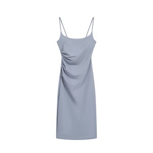 NOVEDAD DE VERANO 2025, vestido elegante con tiras para mujer, ajustado, fruncido, de longitud media, con abertura y almohadilla en el pecho - Product Image 5