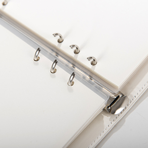 Carpeta de anillas bonita personalizada de 6 anillos dorados, tamaño A6, planificador diario de cuero PU, cuaderno transparente, sobres de efectivo, regalo de recarga - Product Image 4