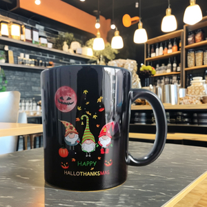 Taza de cerámica de flor negra de 11oz hecha a mano, vaso de papel de endorfina nórdica de sublimación especialmente suministrado transfronterizo, transferencia de calor - Product Image 4