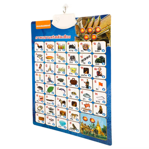 Póster parlante de sonido personalizado de fábrica que aprende el <span class=keywords><strong>idioma</strong></span> tailandés, gráfico de pared educativo para niños - Product Image 2