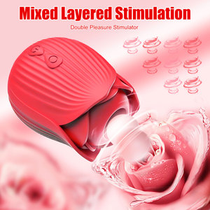 Yeni ürün 2 nesil gül serisi dil yalama emme teleskopik titreşim sopa kadın yumurta atlama - Product Image 4