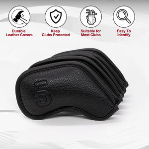 Housses de fers de golf personnalisées en cuir de luxe, ensemble de housses de tête de fers de golf très vendues - Product Image 2