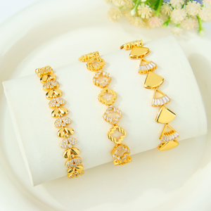 New Design Fashion Zircon <b>Bracelet</b> 21k <b>Gold</b> Plated Dubai Elegant Exquisite Lucky <b>Bracelets</b> for Women Event Party Jewelry - Product Image 2