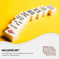 Jeu de Mahjong en plastique de luxe personnalisé, qualité casino professionnelle, logo personnalisé, vert et blanc, taille personnalisée, design de jeu de société américain