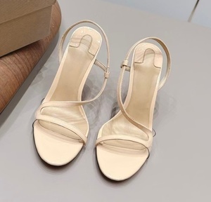 High-end brand glossy leather round-toe ankle strap <b>low</b>-<b>heeled</b> <b>sandals</b> for summer outerwear, elegant fashion shoes - Product Image 1