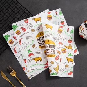 Custom Logo Printed Greaseproof <b>Paper</b> for Restaurant Use Plaza Burger Sandwich <b>Wrap</b> Deli <b>Wrap</b> Single Side PE for Bread Cookie - Product Image 5