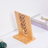 Organisateur de rangement portable pliable en bambou pour dosettes et capsules de café, dernier modèle
