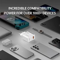 Chargeur USB Type C multifonctionnel en gros avec prise EU/US, PD, QC 3.0, 25W, 20W, double port USB, sortie 5V/3A, chargeur rapide pour téléphone portable