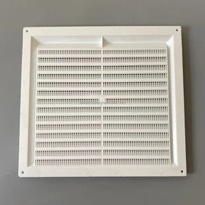 Louvre <span class=keywords><strong>Vent</strong></span> PVC trắng 9x9 (225mm x 225mm) lưới tản nhiệt bằng nhựa cố định với màn hình bay - Product Image 2