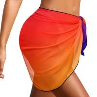 Vrouwen Korte Sarongs Strand Wrap Custom Tekst Logo Pure Bikini Wrap Cover Up Chiffon Strand Sarong Voor Zwembad Vakantie Feest In Bulk