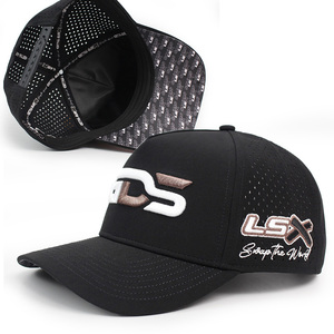 High Quality Golf Performance Baseball <b>Hat</b> Cap Laser Cut Perforated Water Repellent Snapback <b>Waterproof</b> <b>Hats</b> With Custom logo - Product Image 1