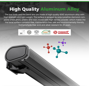 Toldo Retráctil Eléctrico con Luces LED, Tela Resistente a la Decoloración, <span class=keywords><strong>para</strong></span> Terraza y Exteriores - Product Image 4