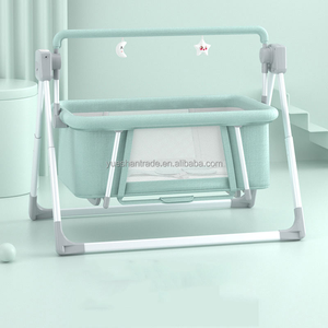 <span class=keywords><strong>Culla</strong></span> Dondolo Regolabile in Metallo per Neonati con Altalena Elettrica Automatica e Musica, Design Pieghevole - Product Image 4