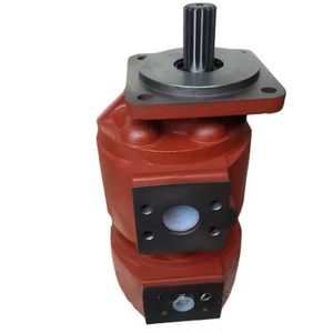 Bomba hidráulica de engranajes doble de hierro fundido rojo de alta presión con eje estriado para cargadora, piezas de repuesto hidráulicas al por mayor - Product Image 2