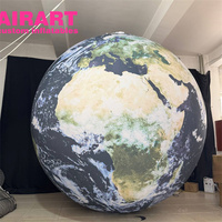 Globe terrestre gonflable réaliste, décoration de planète gonflable suspendue pour l'intérieur et l'extérieur
