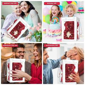 AYOYOかわいいロマンチックなネックレスバルーンギフトカード造花ローズベアボックスギフトバレンタインデー母の日ギフト - Product Image 5