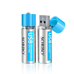 Sorbo AA USB Rechargeable Battery 1.5V 1200mAh 2-Pack Lithium Polymer For Camera Toy Model - Product Image 1