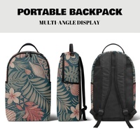 Sac à dos décontracté portable à imprimé coquillages côtiers samoans avec fermeture éclair, poche avant et bretelles réglables