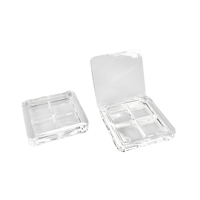 Hersteller-Lagerbestand: Volltransparente quadratische Vierfarben-Lidschattenbox, DIY Vierfach-Lippenstift-Probenbox aus Kunststoff