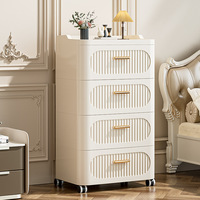Meuble de rangement à tiroirs en plastique épaissi, style européen, grande capacité, pour salon et maison, avec roulettes, pour l'exportation