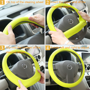 Accessoires de voiture de couverture de silicone de <span class=keywords><strong>volant</strong></span> de voiture de modèle de litchi-emballage et <span class=keywords><strong>logo</strong></span> personnalisés disponibles - Product Image 5